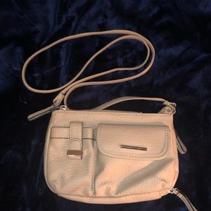 Tan leather crossbody purse